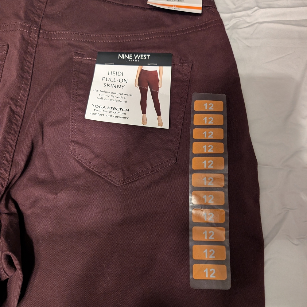 Nine West Burgundy Skinny Pants